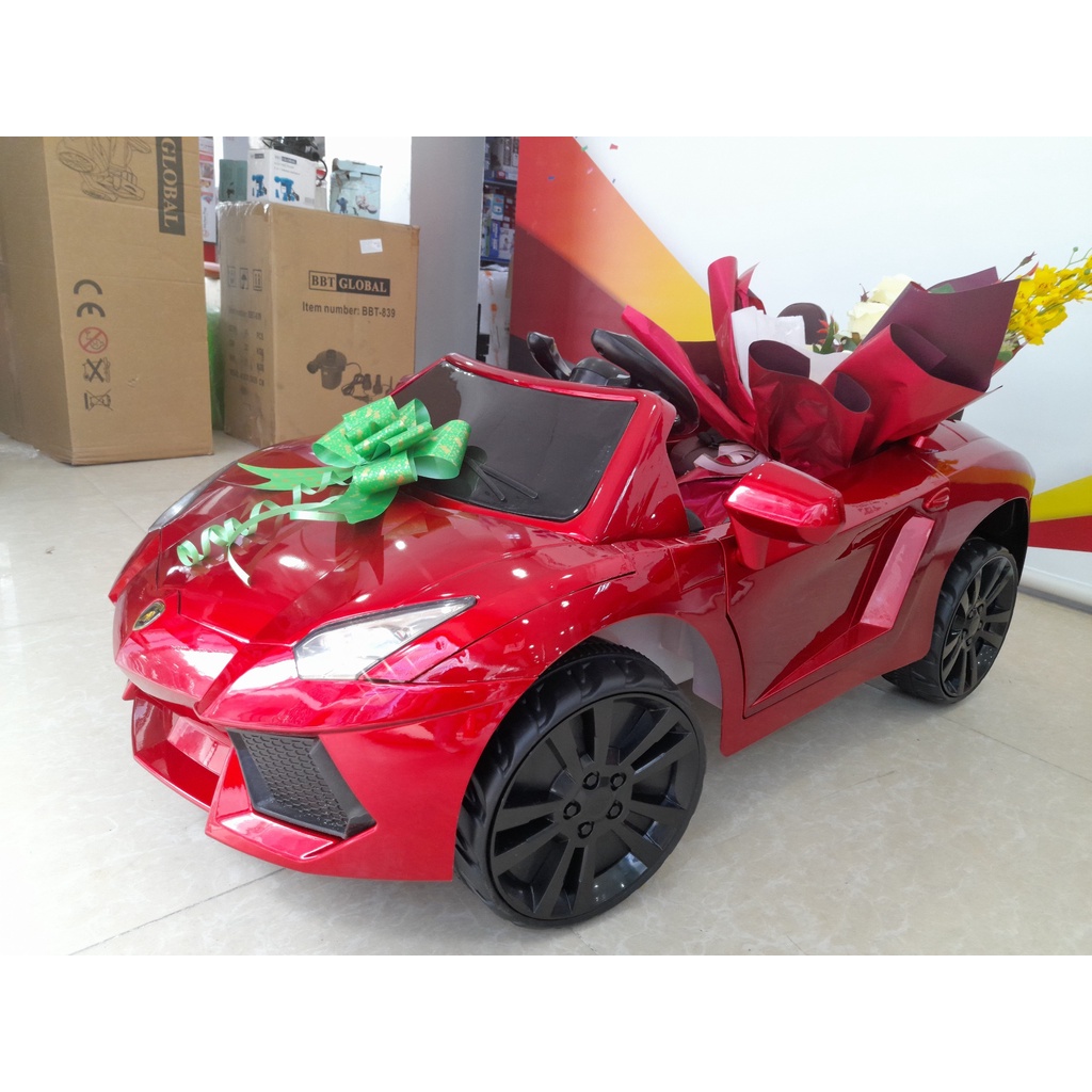 Ô tô xe điện trẻ em Lammborghini BBT GLOBAL màu xanh phun sơn BBT-6565XS
