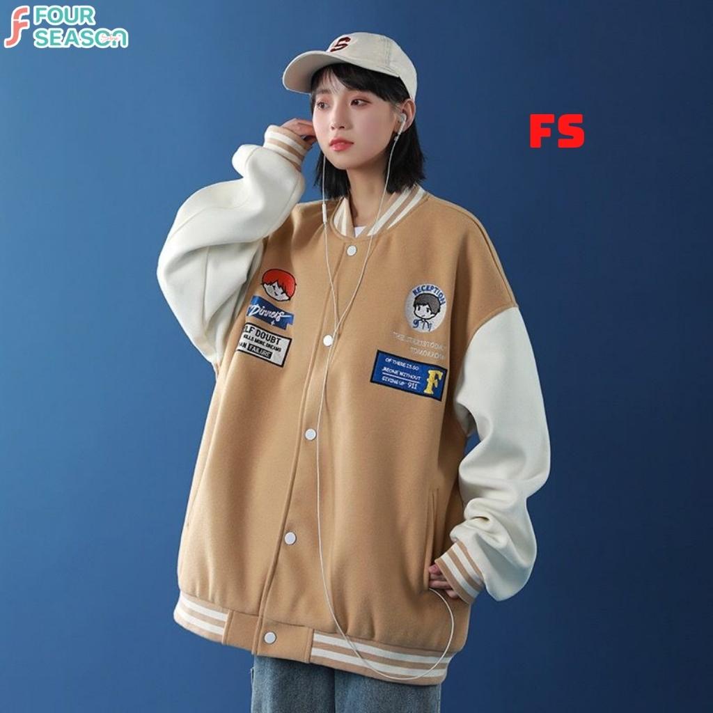 Áo bomber unisex form rộng DINNER BBN04 4S jacket nỉ bông nam nữ streetstyle hottrend mềm mịn rẻ đẹp