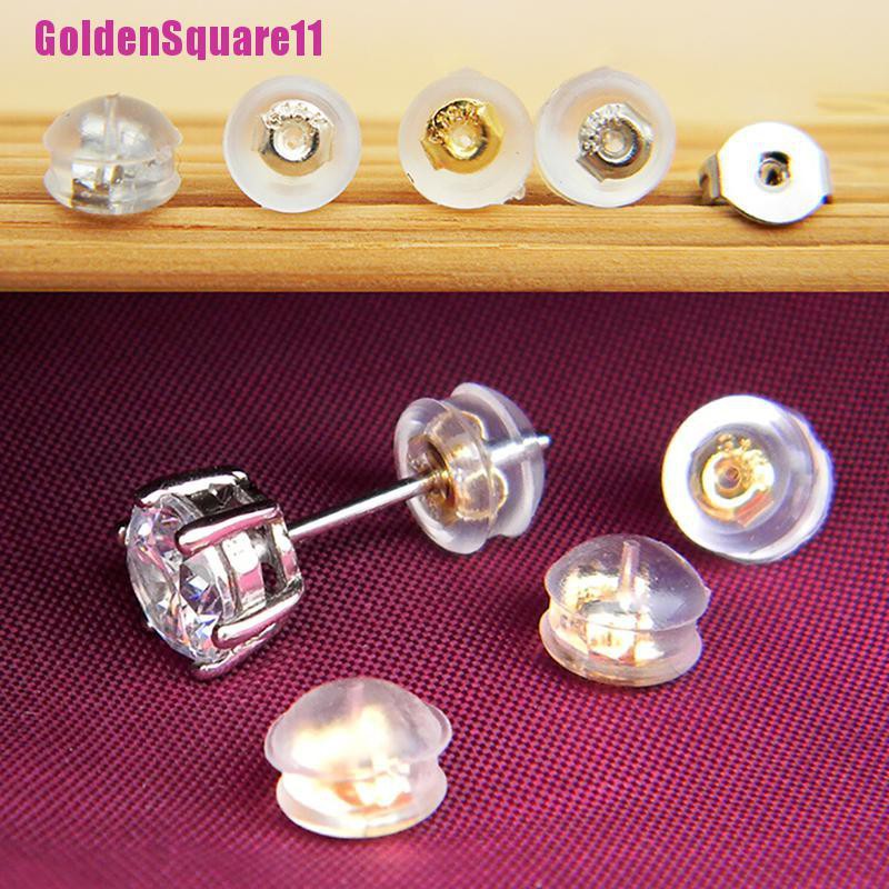 Bộ 10 Nút Bịt Bông Tai Bằng Nhựa Mềm Trong Suốt Tiện Dụng