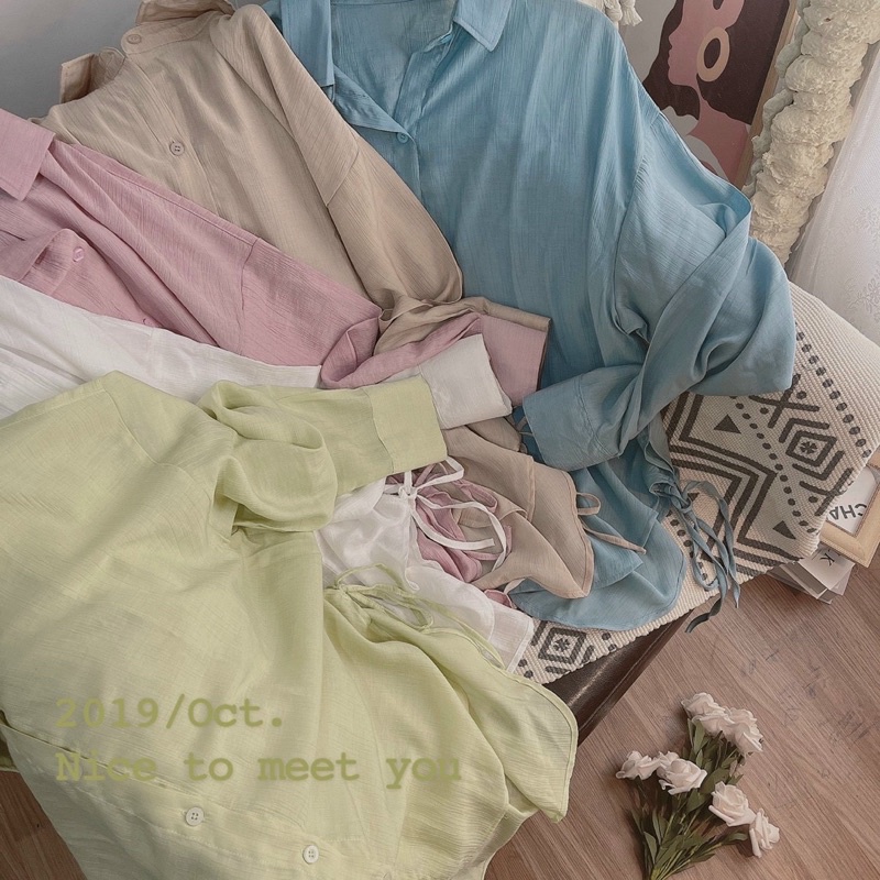 Sơ Mi Buộc Nơ màu pastel siêu ưng