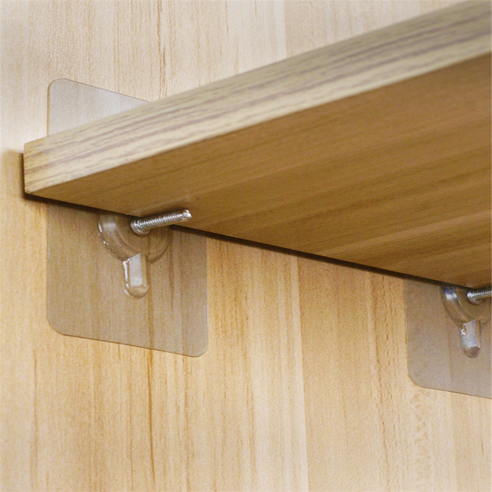 Set 2 Móc Treo Đồ Dán Tường Trong Suốt Không Cần Đóng Đinh Chịu Tải Nặng