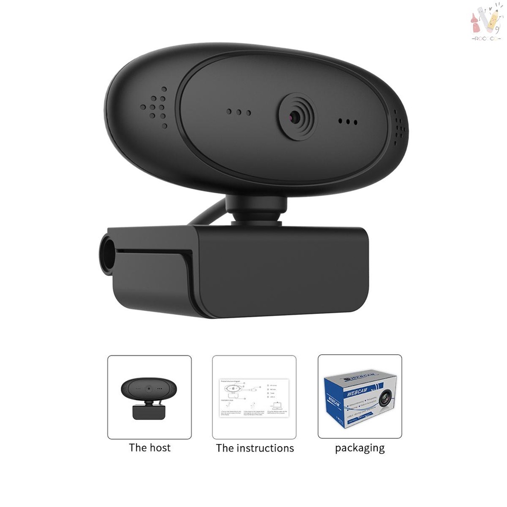 Webcam 1080p Hd 2 Mega Pixel Xoay 360 Độ Tự Động Lấy Nét Kèm Micro Cho Máy Tính