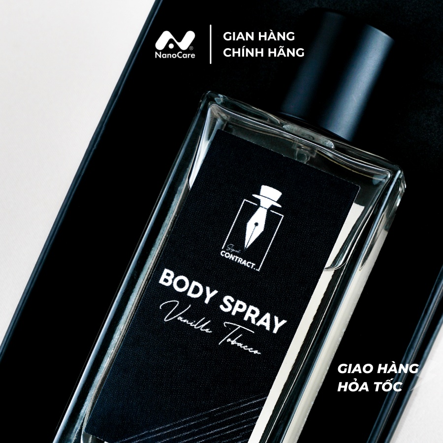 Xịt thơm toàn thân cao cấp cho nam Signed Contract BODY SPRAY - VANILLE TOBACCO 100ml lịch lãm, cuốn hút, thơm lâu