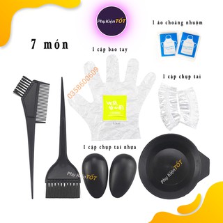 ( Sử Dụng Tại Nhà) Bộ Phụ Kiện Nhuộm Tóc 7 món Tiện Lợi, Ở Nhà Cũng Thành Salon