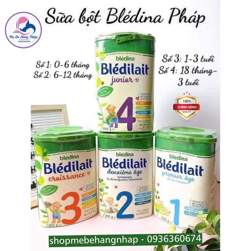 Sữa Bledilait Mẫu Mới số 1,2,3 900g - Mẫu mới 2022