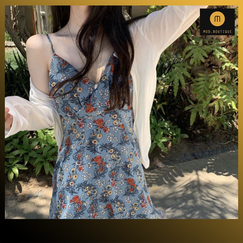 Váy Hoa 2 Dây Đi Biển Váy Thời Trang Nữ Họa Tiết Hoa Lá Nữ Tính V1 | BigBuy360 - bigbuy360.vn