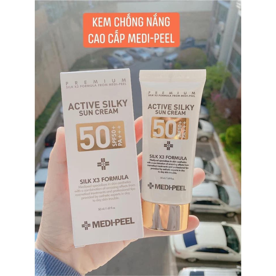 Kem chống nắng Medipeel Active Silky Sun Cream nâng tone tự nhiên kiềm dầu tốt lành tính