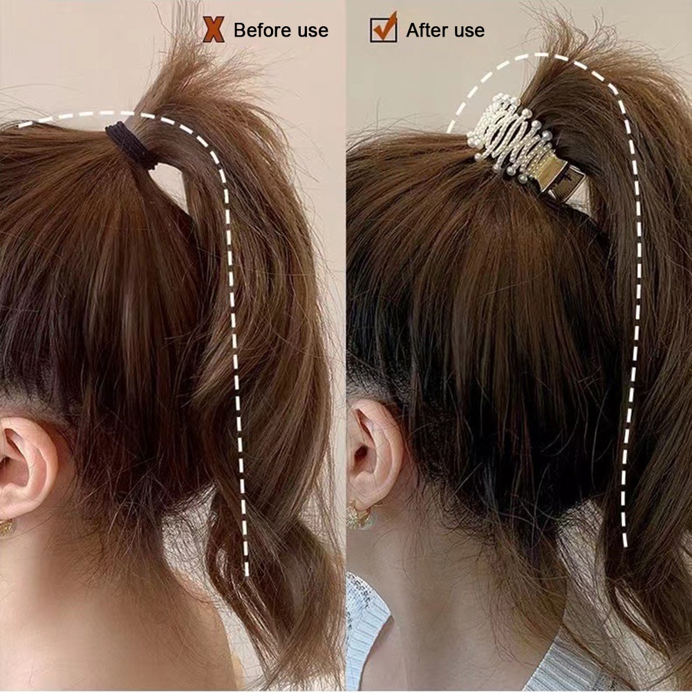 Kẹp Tóc Càng Cua Cố Định Đuôi Ngựa Đính Đá Toàn Diện Thời Trang Cho Nữ