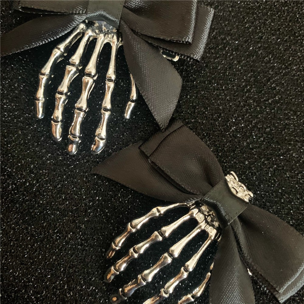 Kẹp Tóc Hình Bàn Tay Xương Phong Cách Gothic Cho Halloween