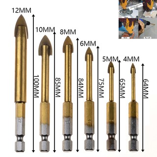 Bộ 6 mũi khoan gạch và kính đa năng
