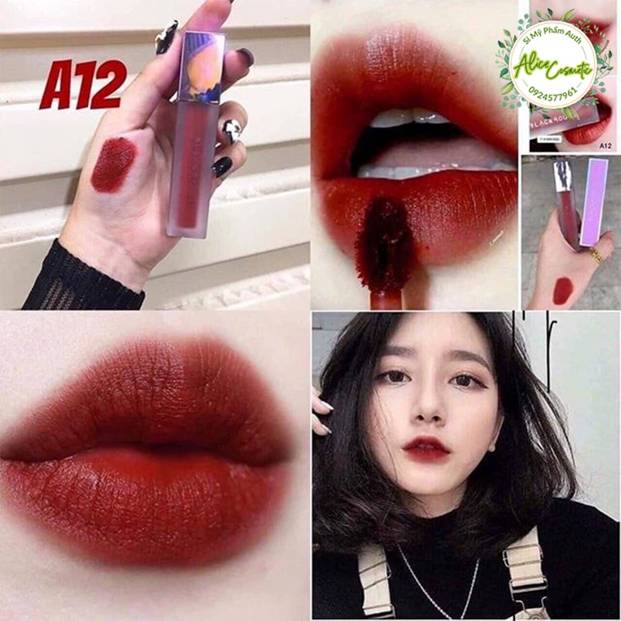 [CHÍNH HÃNG GIÁ SỈ]Son Black Rouge Air Fit Velvet Tint Ver 2 Màu A12 Dashed Brown – Đỏ Nâu