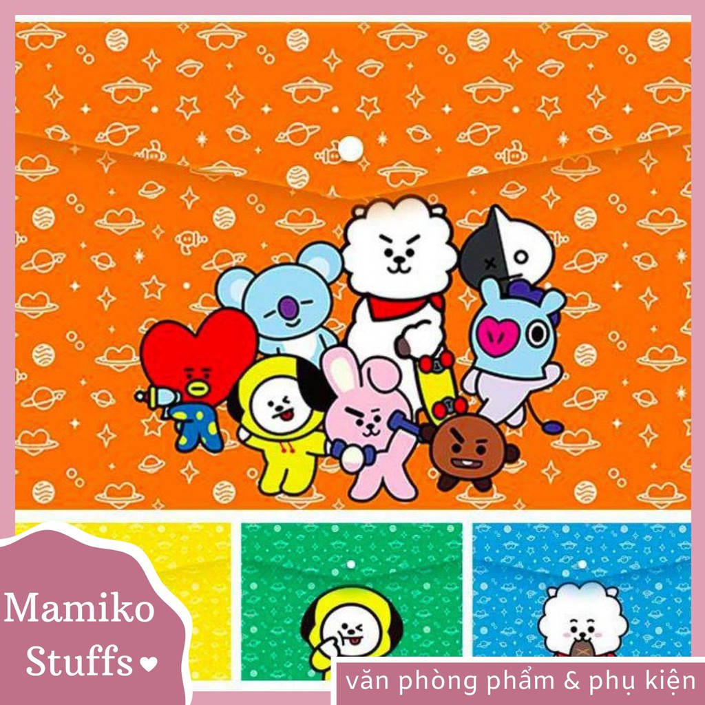 BÌA KẸP HỒ SƠ BT21 KOYA KOOKIE TATA RJ MANG CHIMMY SHOOKY