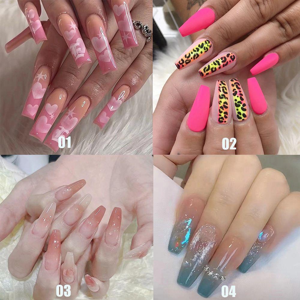 Okdeals 24 Cái / Hộp|Bộ Móng Tay Giả Dạng Nhấn Phong Cách Pháp