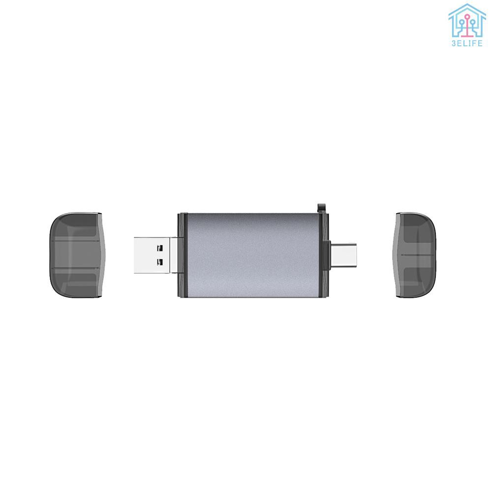 Đầu Đọc Thẻ Nhớ Usb Type-C Micro Usb &amp; Usb 2.0 2- Slot Tf / Sd 3.0