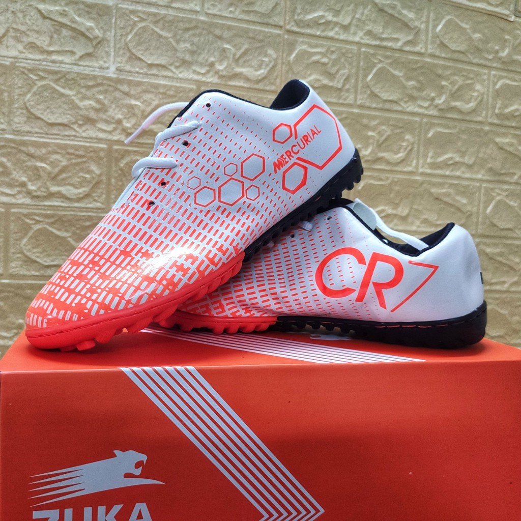GIÀY ĐÁ BÓNG, GIẦY ĐÁ BANH SÂN CỎ NHÂN TẠO MERCURIAL CR7 MÀU CAM ĐÃ KHÂU FULL ĐẾ