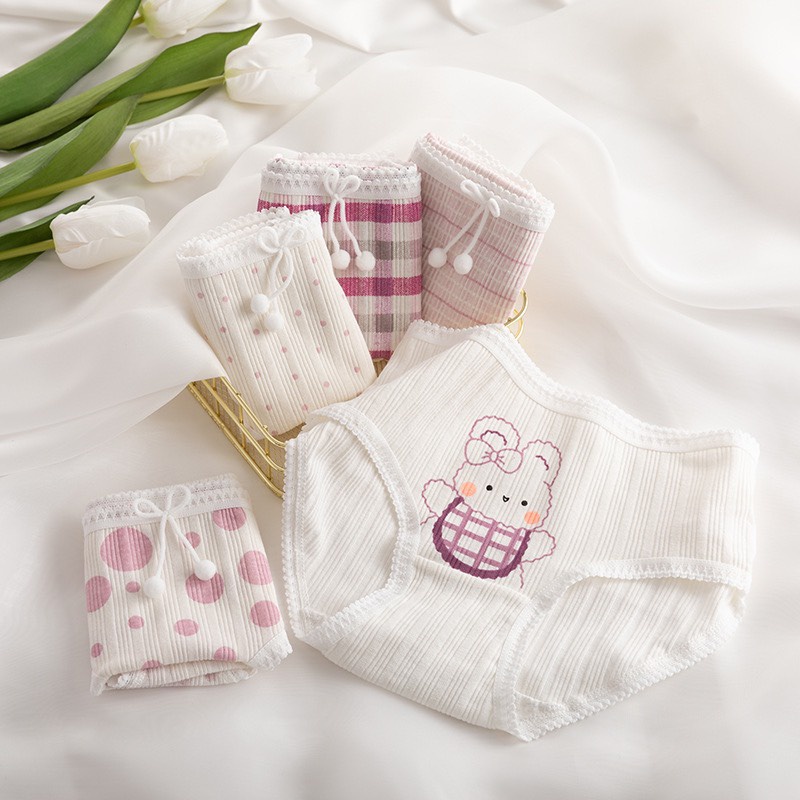 Quần Lót Nữ Cotton Sợi Tre Họa Tiết Thỏ Hồng Siêu Hot MS.088