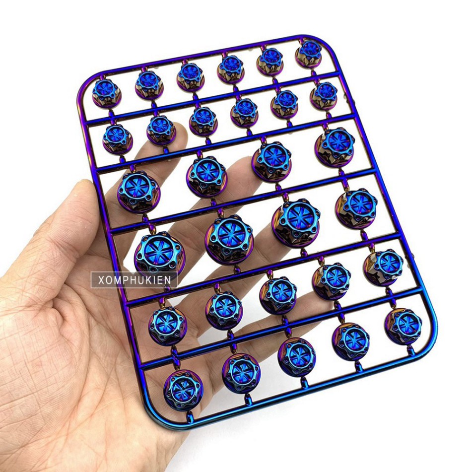 Chụp Ốc Xi Titan Trang Trí Xe Máy [ 1 Bộ 30 cái ]