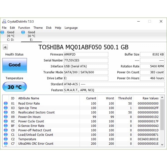 Ổ cứng laptop Toshiba HDD zin 7200 5400 tháo máy Nhật 500gb 640gb 750gb 320gb 250gb