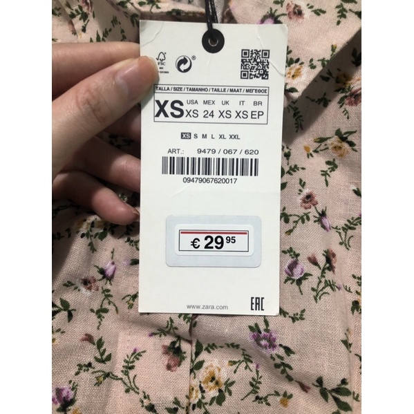 Áo hoa zara auth xs