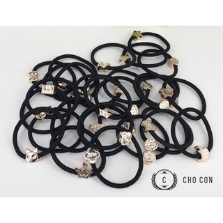 Dây buộc tóc đen co dãn tốt nhiều hình dễ thương