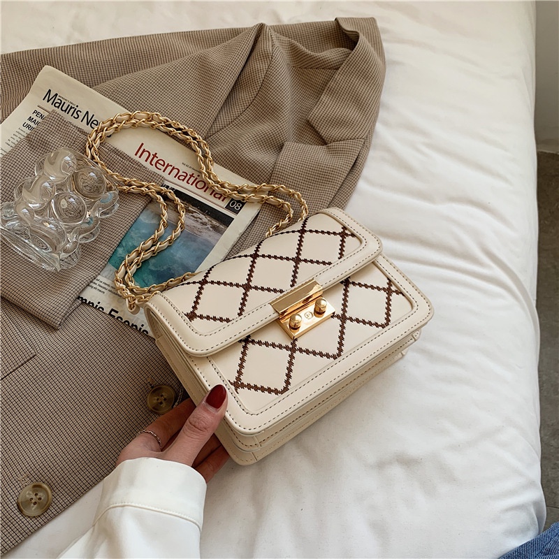 Túi Xách Nữ, Túi Đeo Chéo Dây Xích Đan Da Hai Ngăn Cao Cấp BIBO STORE B31