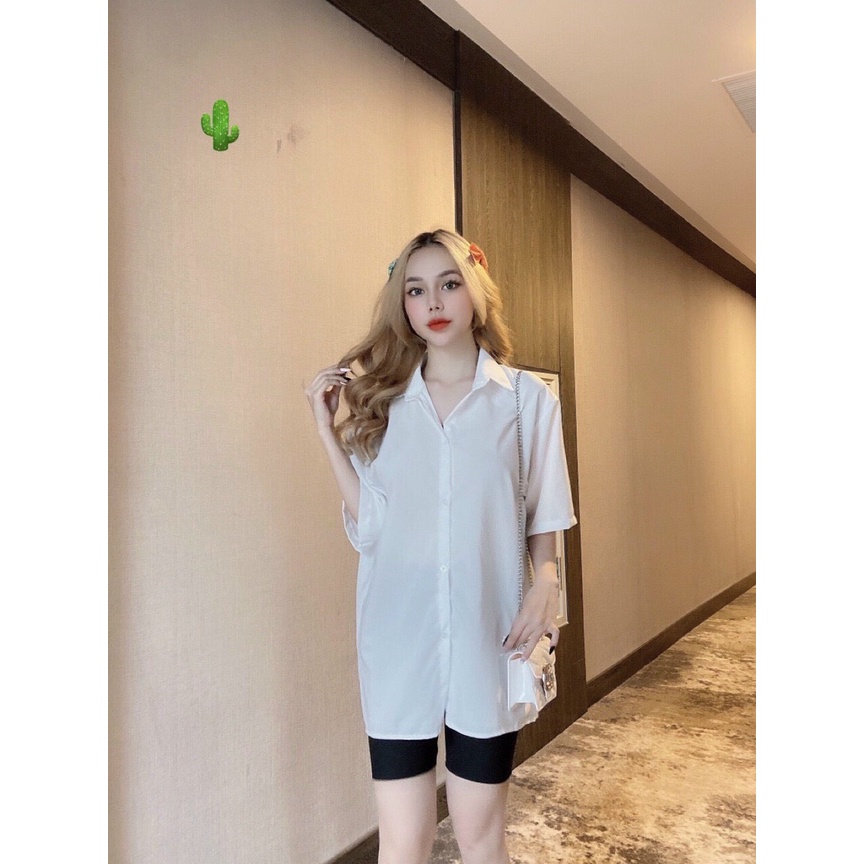 Áo sơ tay lỡ form rộng thêu hình gấu sau lưng cực xinh , chất kate mềm mịn