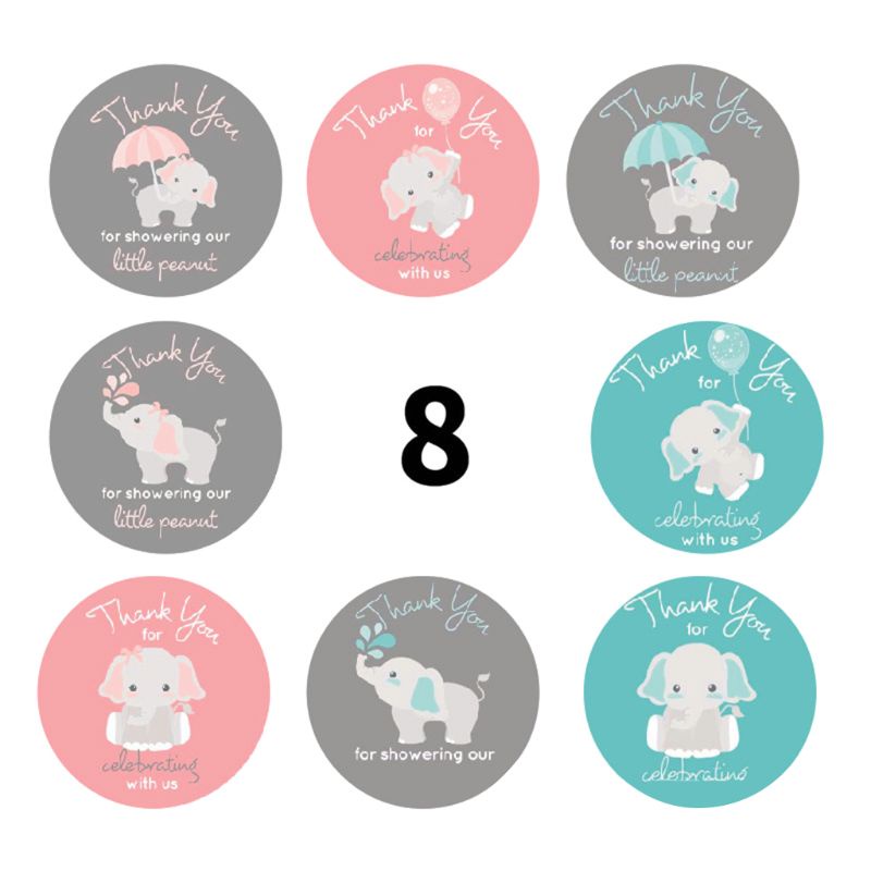 Set 500 Nhãn Dán In Chữ Thank You Trang Trí Phong Bì/Tiệc Cưới