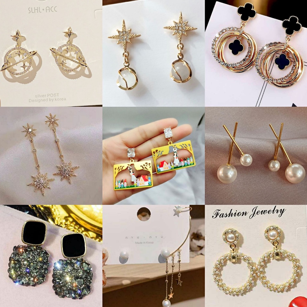 Bộ Khuyên Tai Hình Chữ Thập Đính Ngọc Trai Và Bướm Phong Cách Hàn Quốc Kiểu Dáng Mới 2022