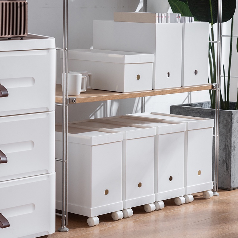 Hộp Đựng Tài Liệu Khổ A4 Bằng Nhựa Có Bánh Xe Ròng Rọc Xếp Chồng Tiện Dụng