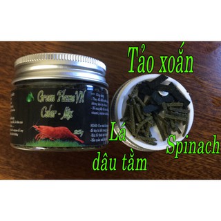 Thức ăn tép cảnh: COLOR-MIX  Spirulina - Spinach - lá dâu tằm 3 trong 1 hũ 25g