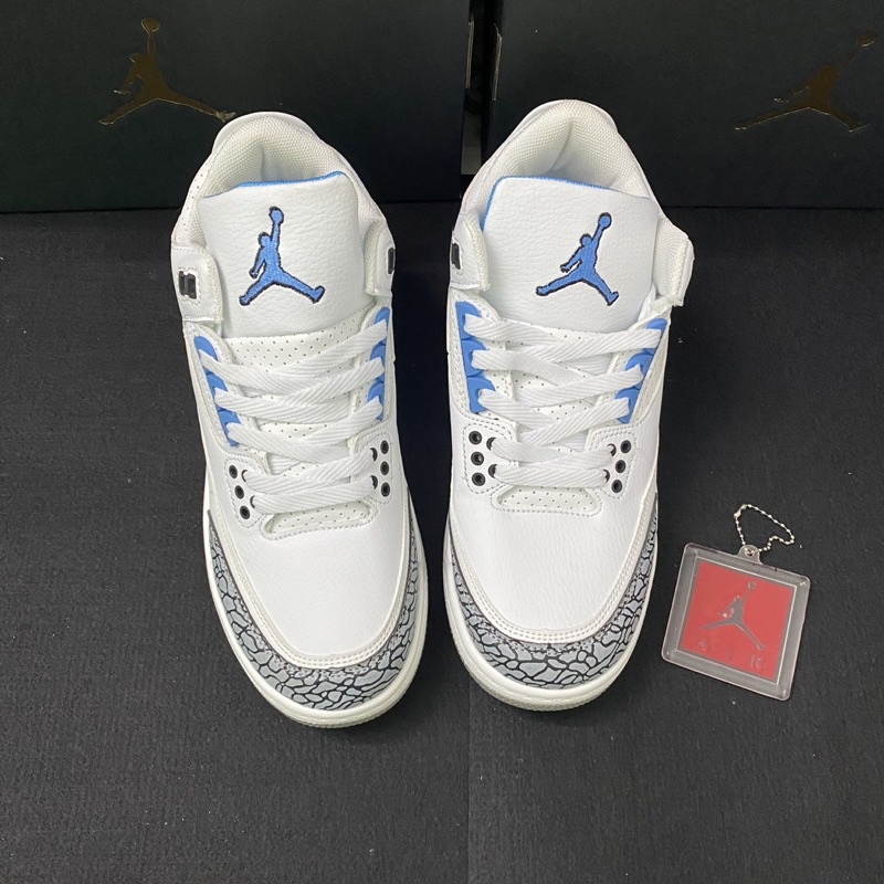 Giầy jordan 3 trắng xanh chơi bóng rổ cho nam Fullbox