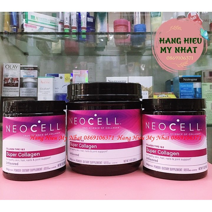 NEOCELL SUPER COLLAGEN dạng bột Type 1 & 3 Mẫu Mới 198g 16oz Mỹ chuẩn USA - Đẹp Da Căng Bóng Mịn