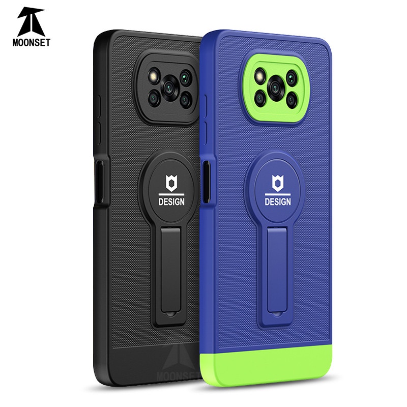 Ốp Điện Thoại PC Cứng Siêu Mỏng Chống Rơi Kèm Giá Đỡ Cho Xiaomi POCO X3 NFC / X3 Pro