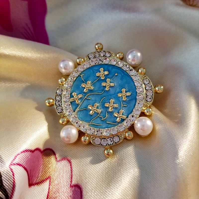 Ghim cài áo hình mặt trăng/ngôi sao đính đá/ngọc trai thời trang cho nữ