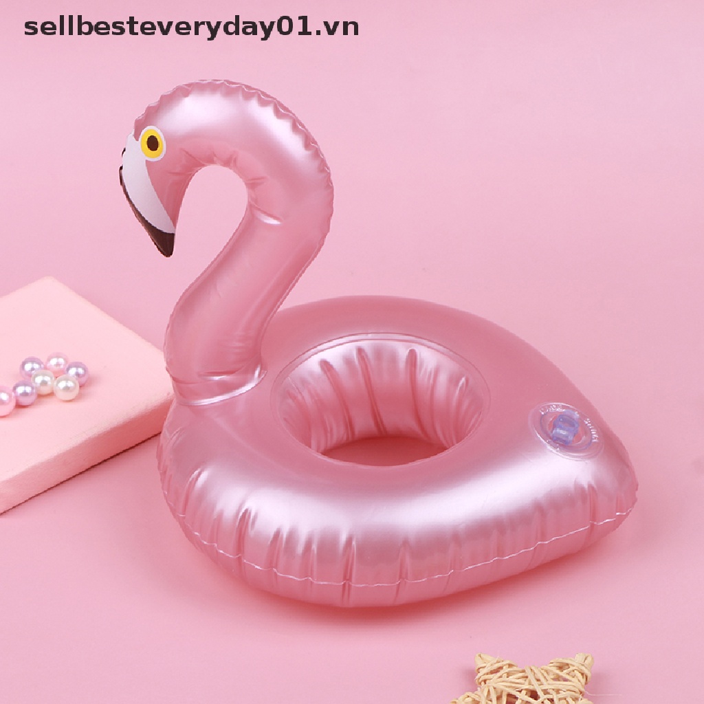 Giá Đỡ Cốc / Đồ Chơi Hình Chim Hồng Hạc Bơm Hơi Mini Dễ Thương