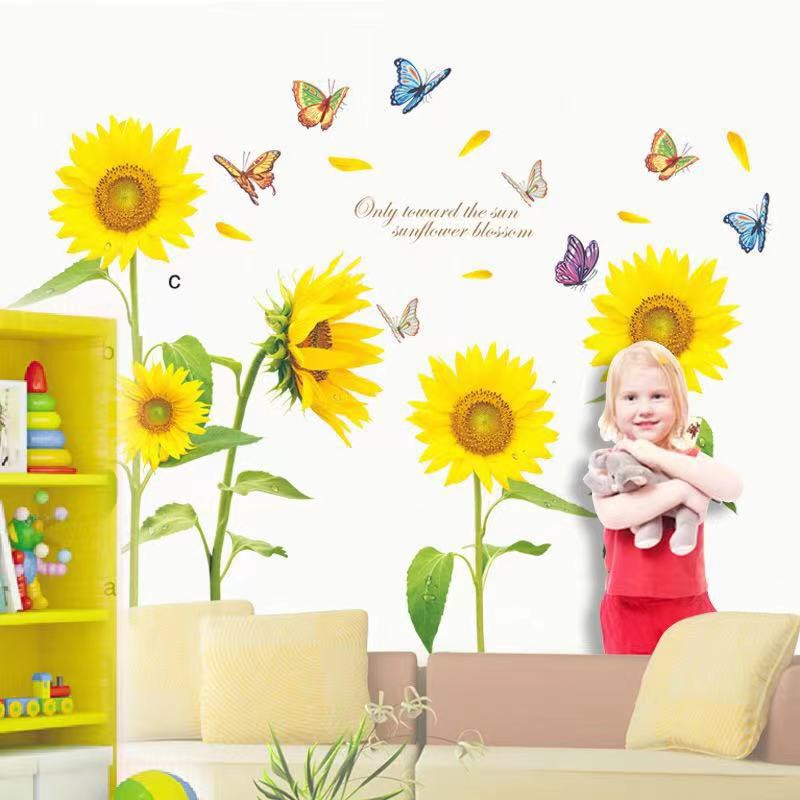 Decal dán tường trang trí - Hoa Hướng Dương