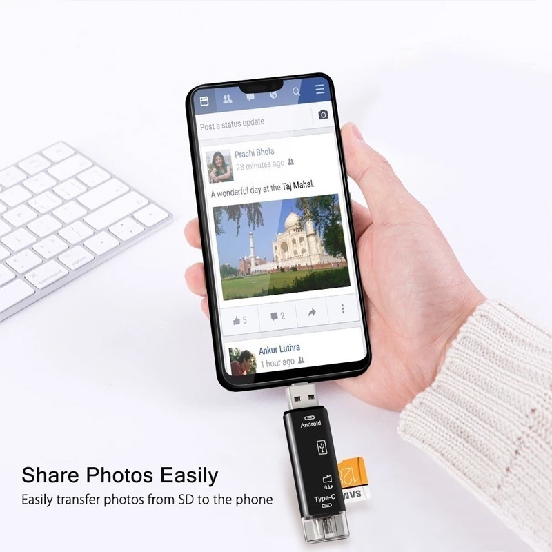 Đầu Đọc Thẻ Nhớ OTG Usb 2.0 5 Trong 1 Đa Năng