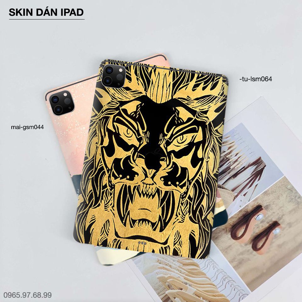 Skin dán iPad in hình Kim Diện Sư Tử - lsm064 (inbox mã máy cho Shop)