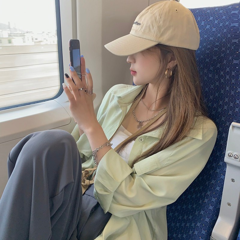 Áo sơ mi nữ nam form rộng tay dài trắng 1 túi basic, áo sơ mi unisex trẻ trung