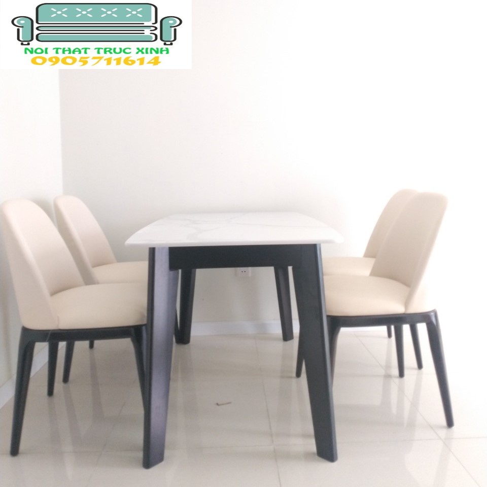Bộ bàn ăn 4 ghế+ bàn đá ceramic