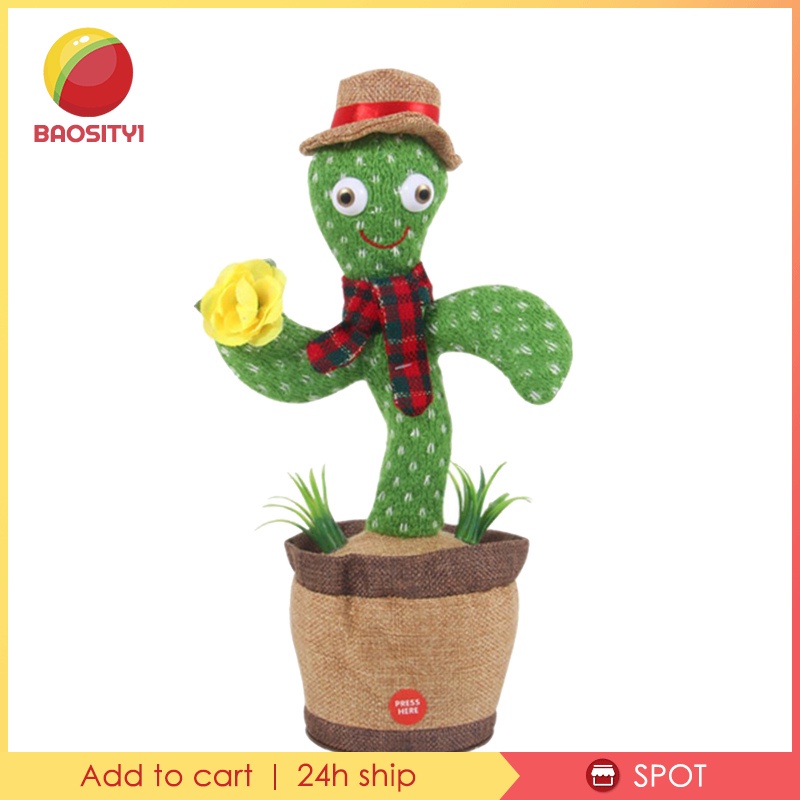 [BAOSITY1]Electronic Dancing Cactus Toy Swing Kid Bedroom Car Desktop Home Ornament