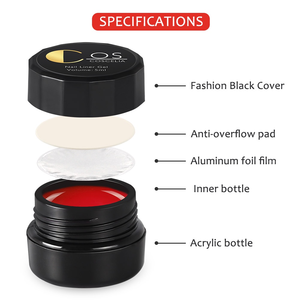 1 Lọ Gel 6 Màu 5ml Vẽ Trang Trí Móng Tay Nghệ Thuật