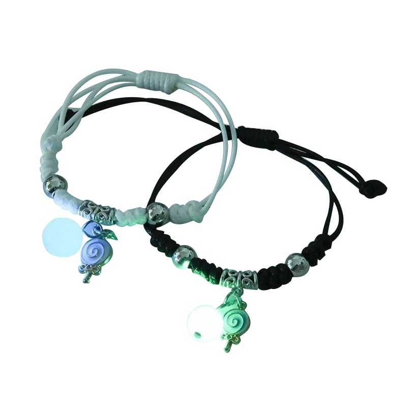Set 2 Vòng Tay Dây Bện Thủ Công Dạ Quang Có Thể Điều Chỉnh Kích Thước