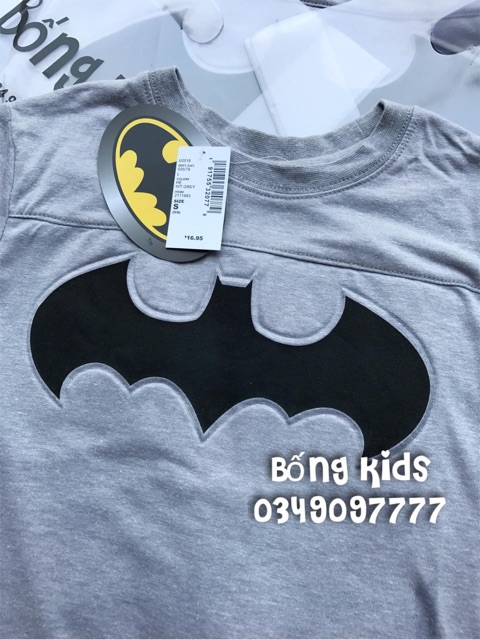 Áo Pull Bé Trai Logo B@tMan Ghi