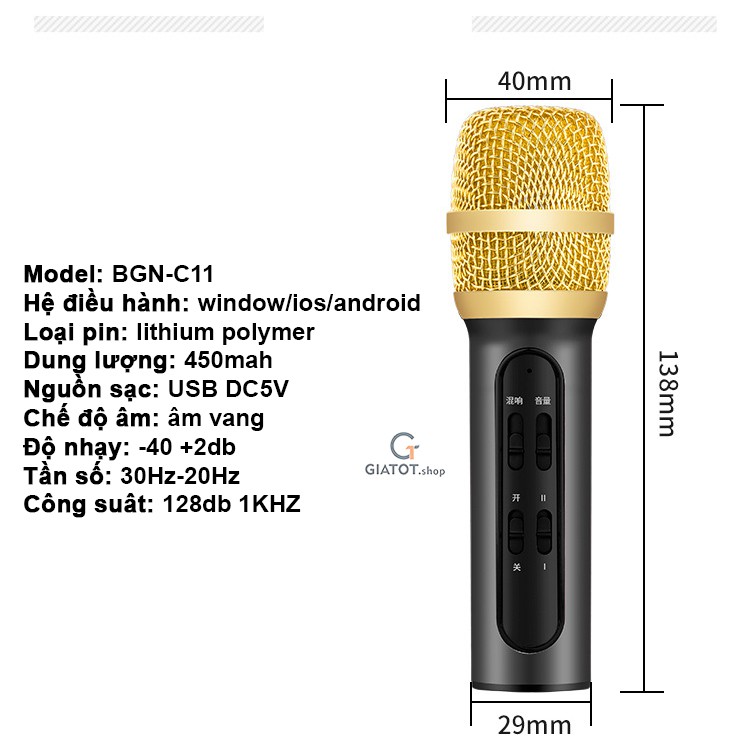 Bộ micro thu âm cầm tay đa năng livetream karaoke C7,C11,C16,C25