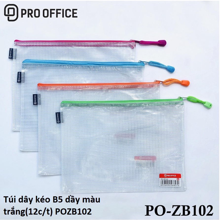 Túi dây kéo đựng tài liệu Pro Office ZB101 / ZB102 / ZB202 / ZB301 – có quai xách – loại dày – vpp Diệp Lạc (sỉ/lẻ)