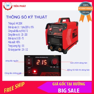 Máy hàn điện tử hàn que hồng ký 200K
