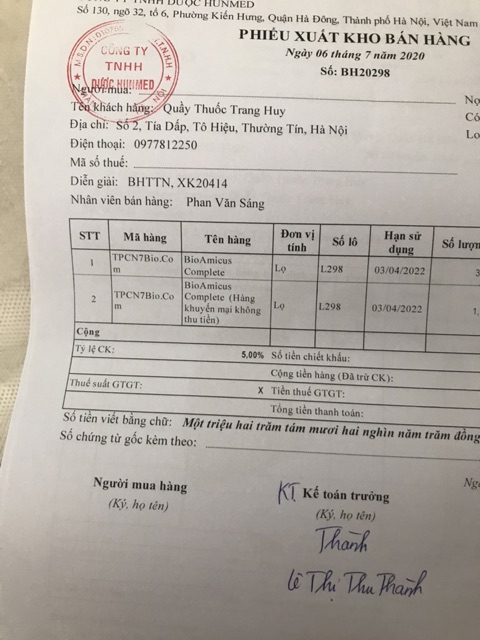 Men BIOAMICUS chủng | Thế Giới Skin Care