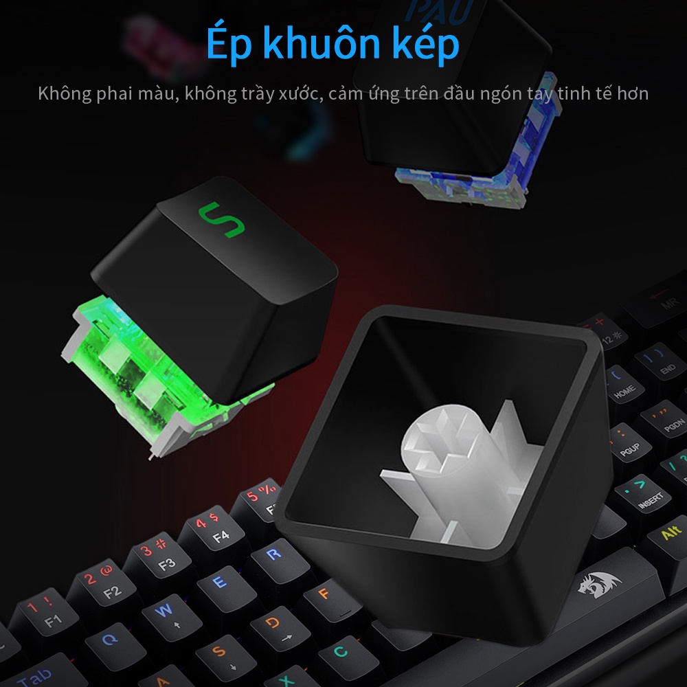 Bàn Phím Cơ Game Redragon Jax K613 Blue Switch 61 Phím Dây Cáp Tháo Rời Tiện Lợi công tắc xanh
