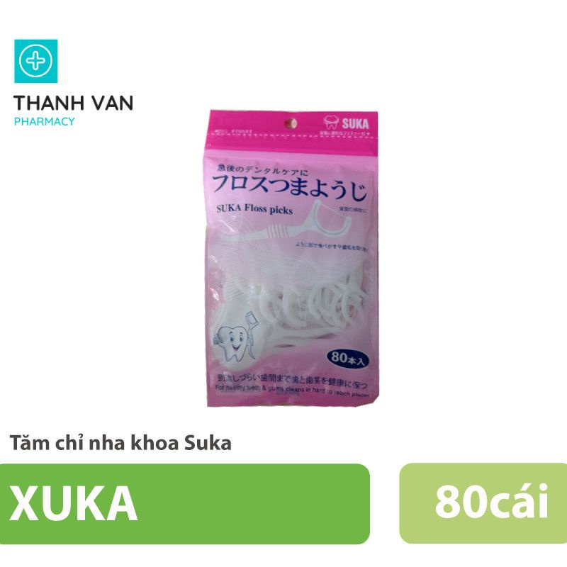 Tăm Chỉ Nha Khoa Sợi Nhỏ Gói 80Que Suka, Sunny